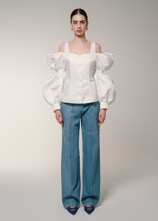 RUFFLE SLEEVES SHIRT