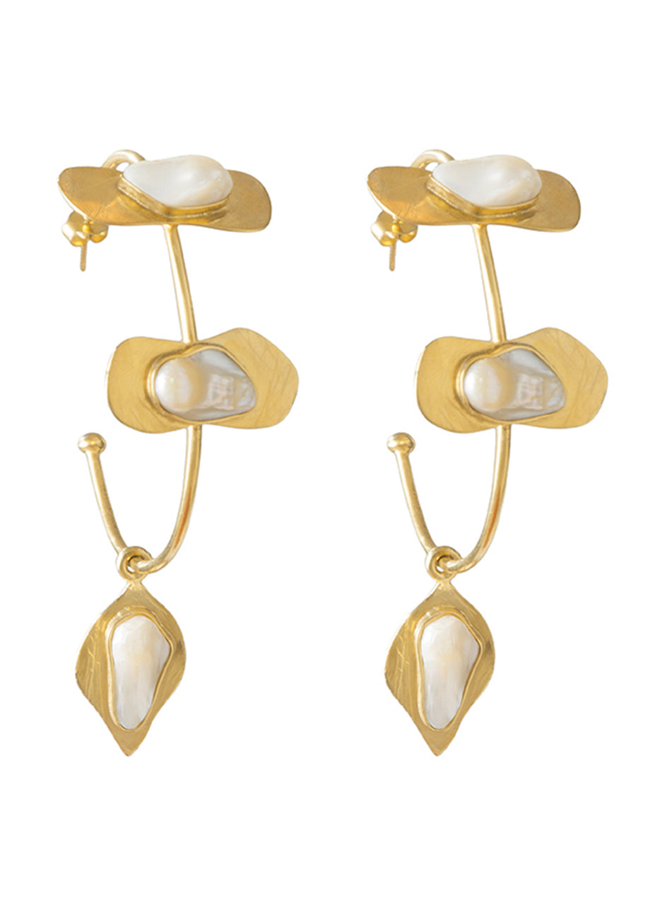 PEARL HOOP EARRINGS
