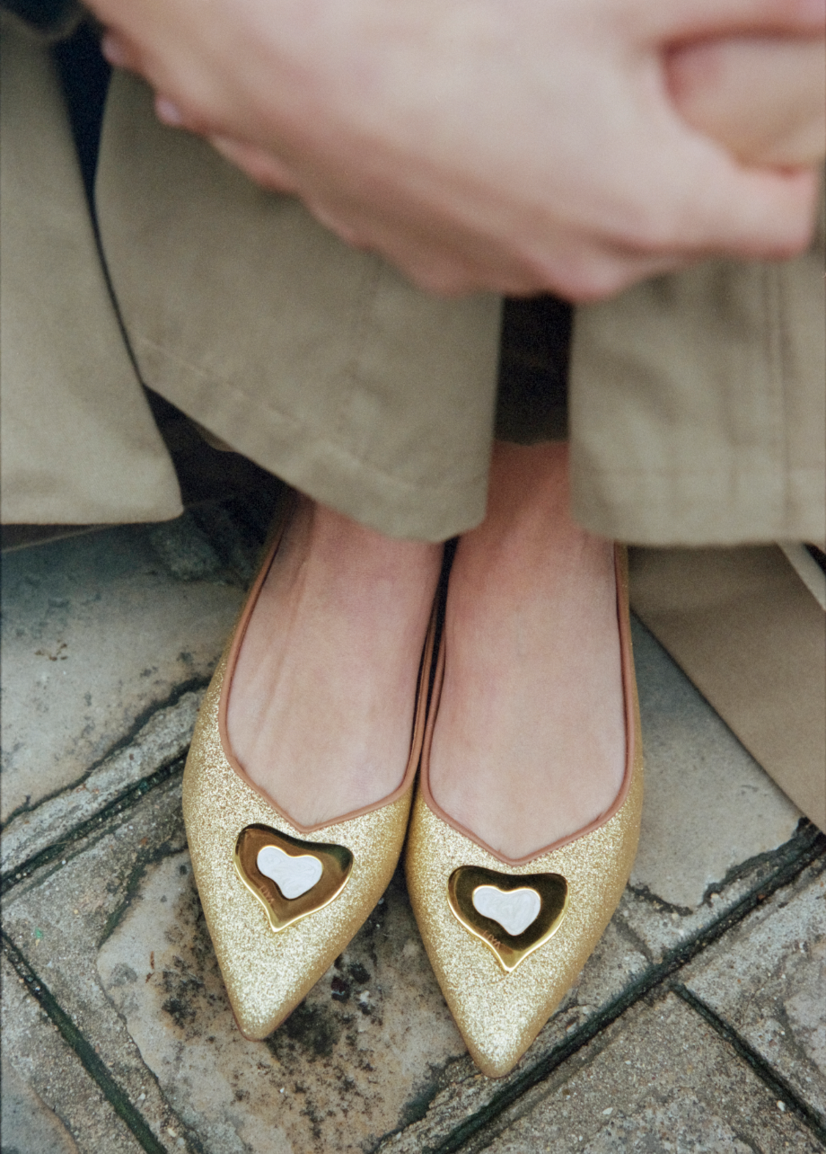 LUCY SPARKLE GOLD BALLERINA