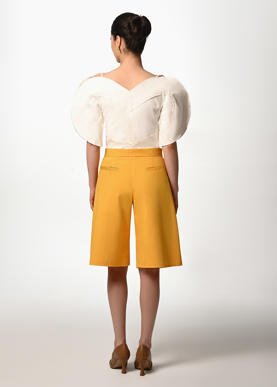 MUSTARD BERMUDA SHORTS
