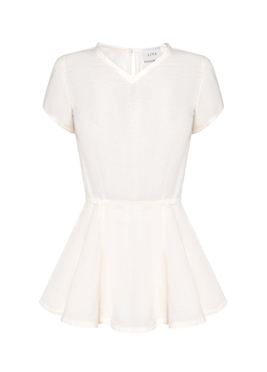 WHITE LINEN TOP