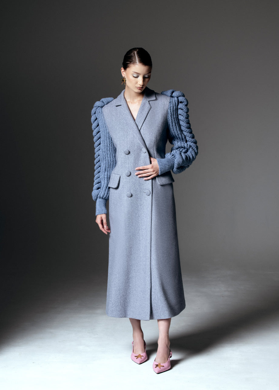 SLATE STATEMENT SLEEVES COAT