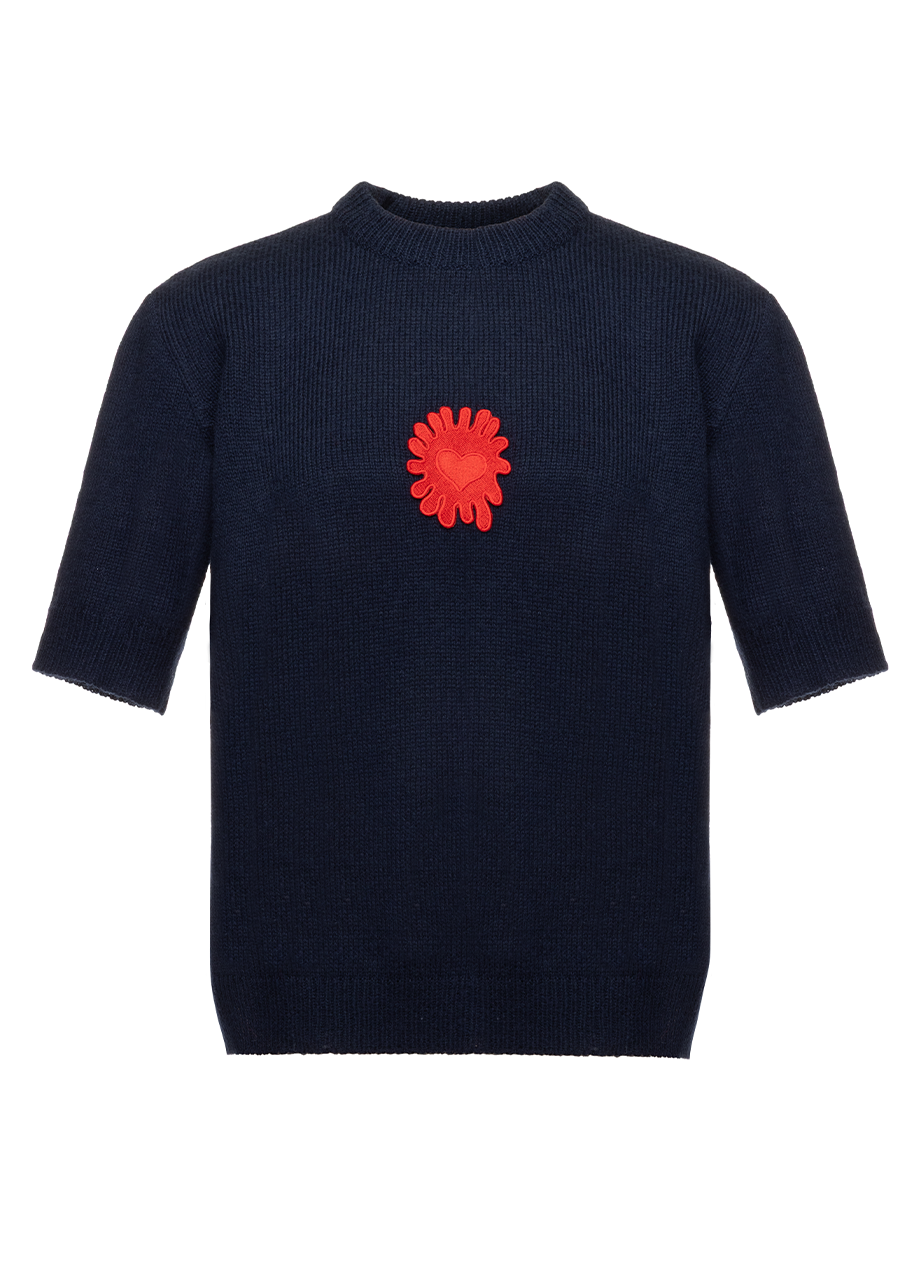 HEART NAVY TOP