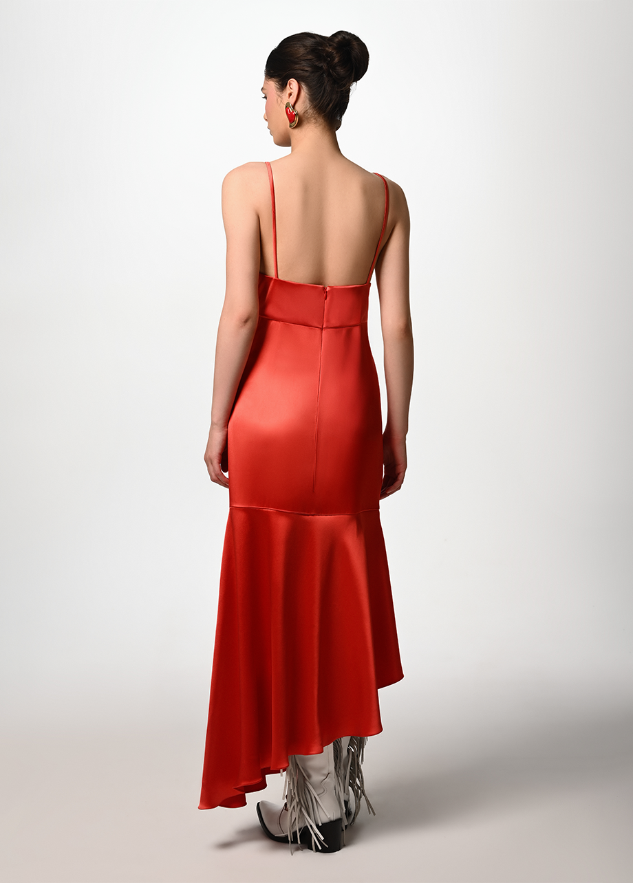 RED SLIP DRESS