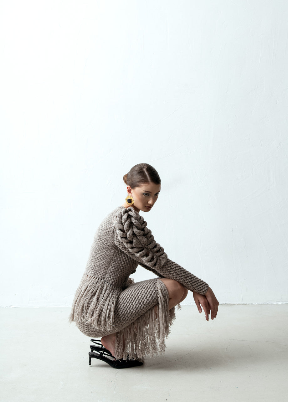 CREAM CARDIGAN WITH FRINGES