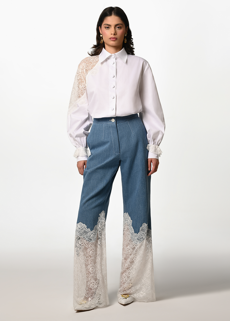 DENIM BLOOM TROUSERS