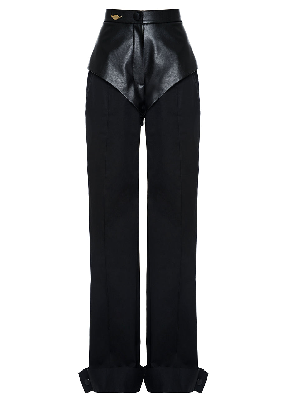 JOANA LEATHER CUFF PANTS