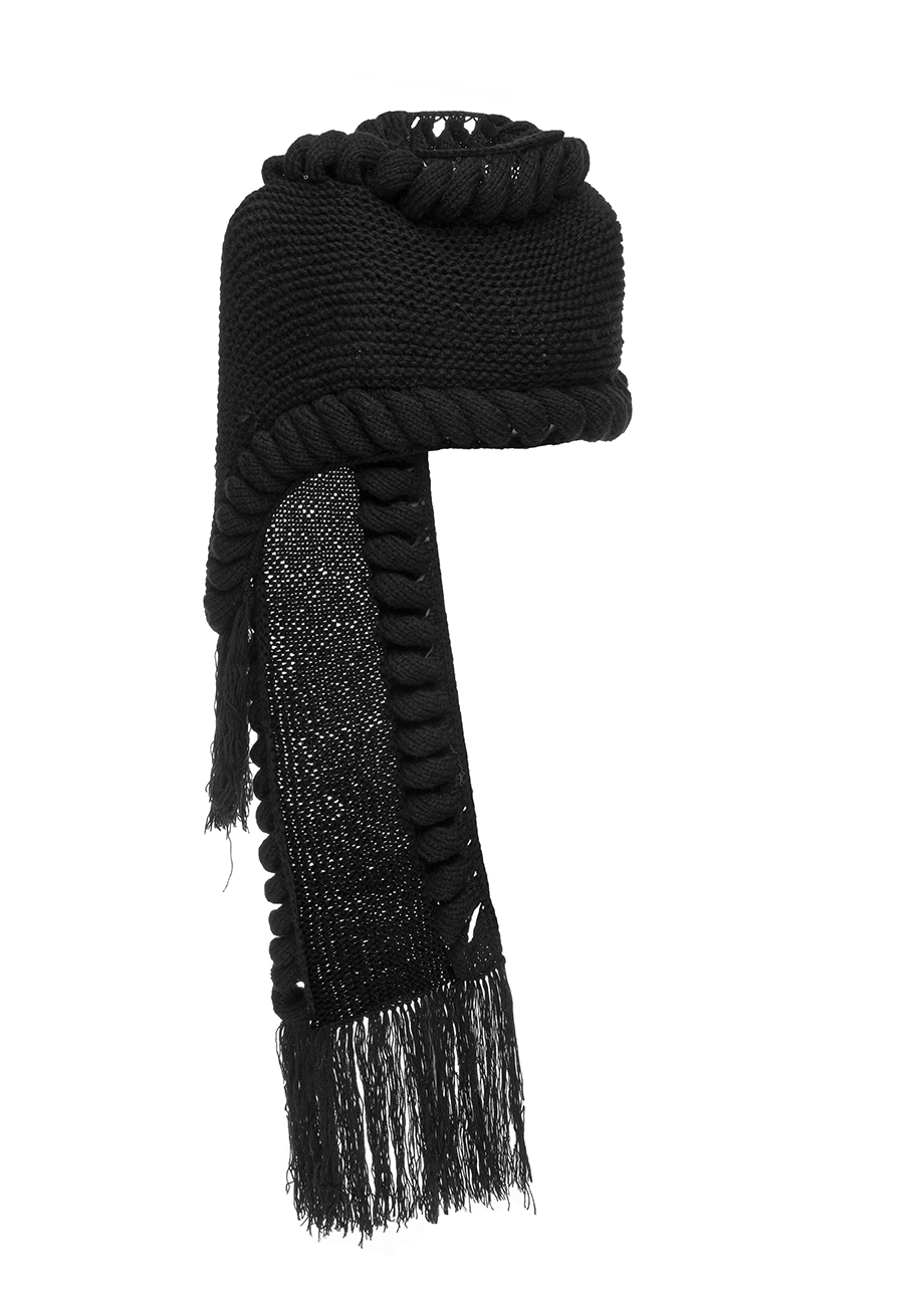 BRAIDED BLACK SCARF