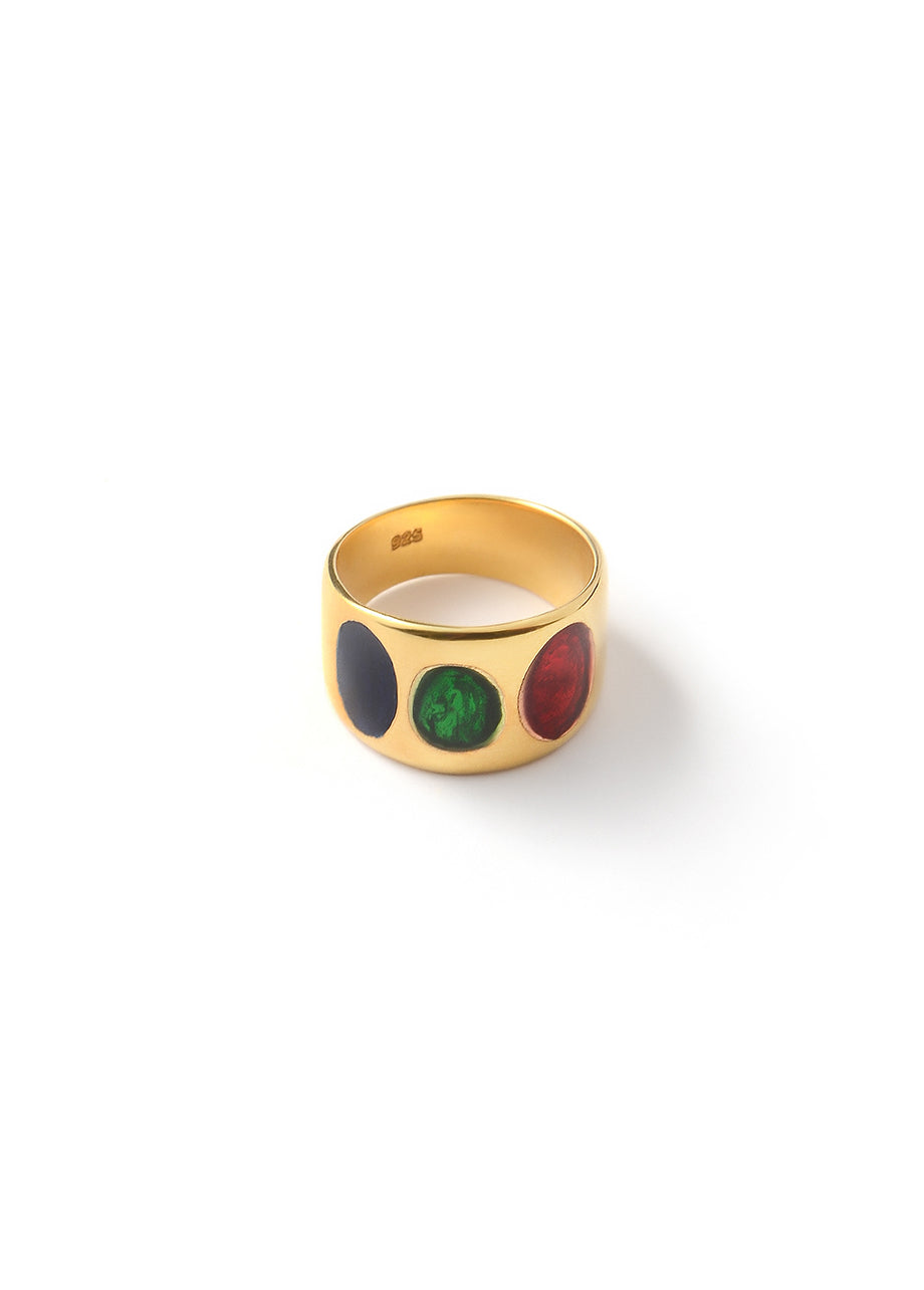 TRICOLOR ENAMEL RING