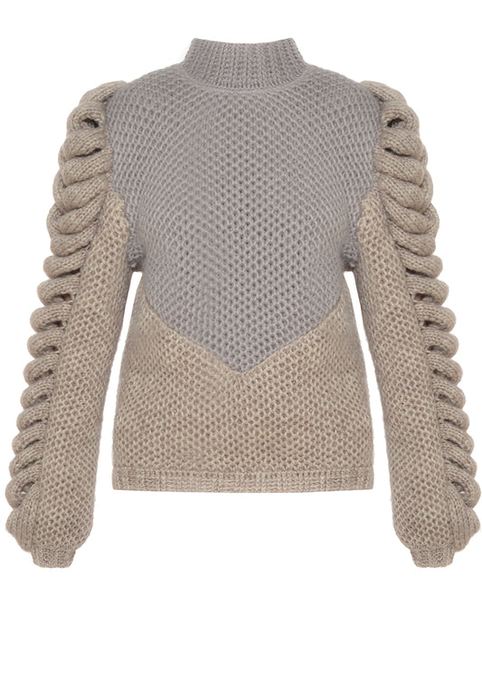 TURTLENECK HAND KNITTED WOOL SWEATER