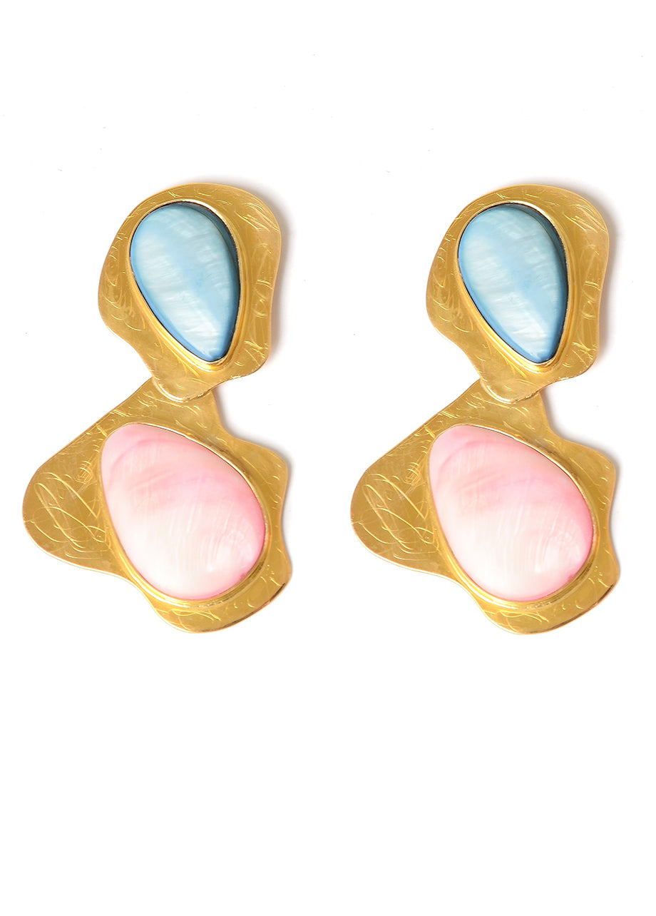 BLUE SHELL EARRINGS