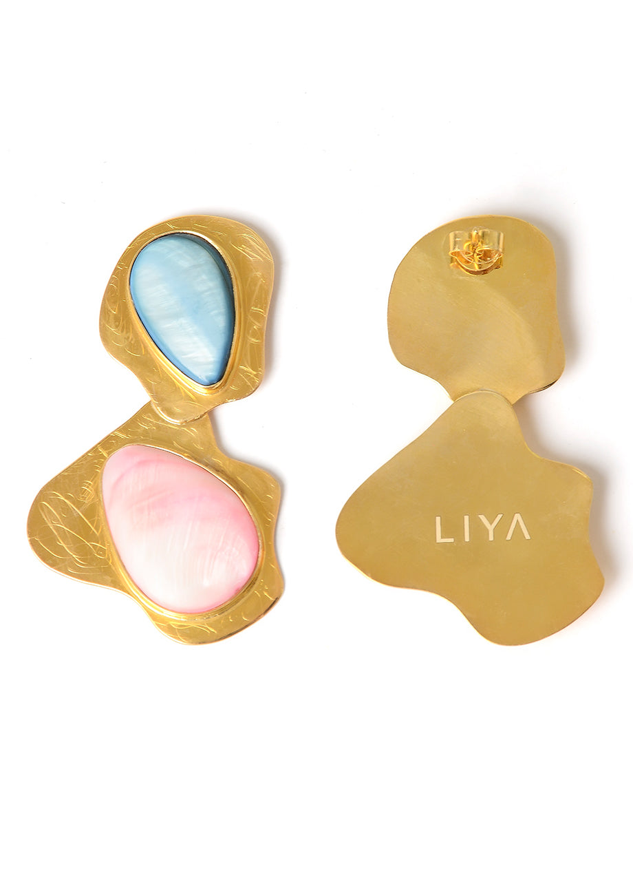 BLUE SHELL EARRINGS