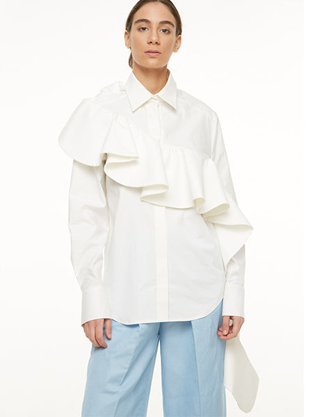 ASYMMETRIC FLOUNCE SHIRT
