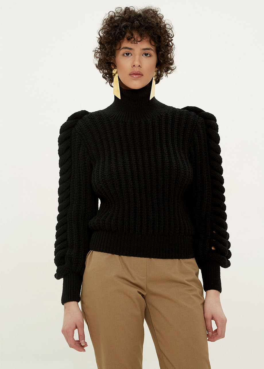 KNITTED BLACK JUMPER