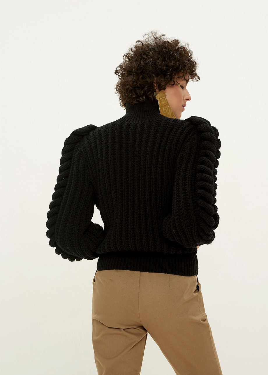 KNITTED BLACK JUMPER