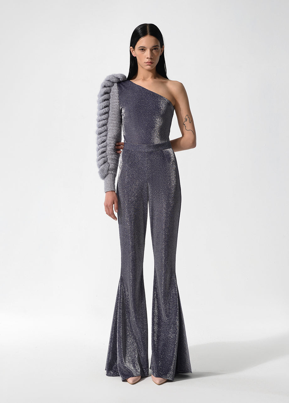 SPARKLY TOP WITH  STATEMENT SLEEVE