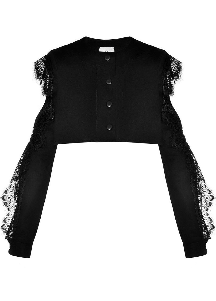 ONYX JACKET WITH RUFFLES