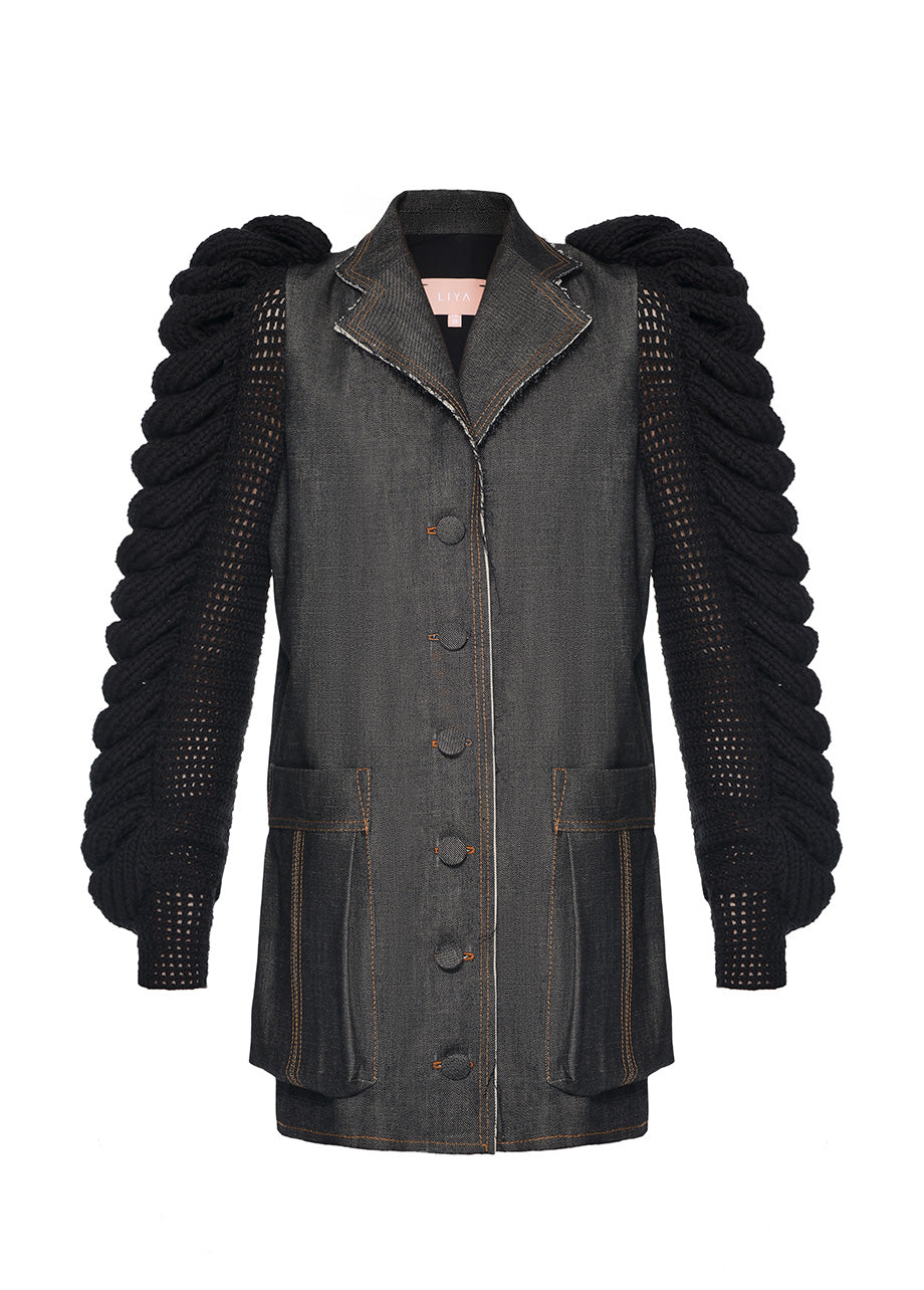 DENIM STATEMENT BLAZER