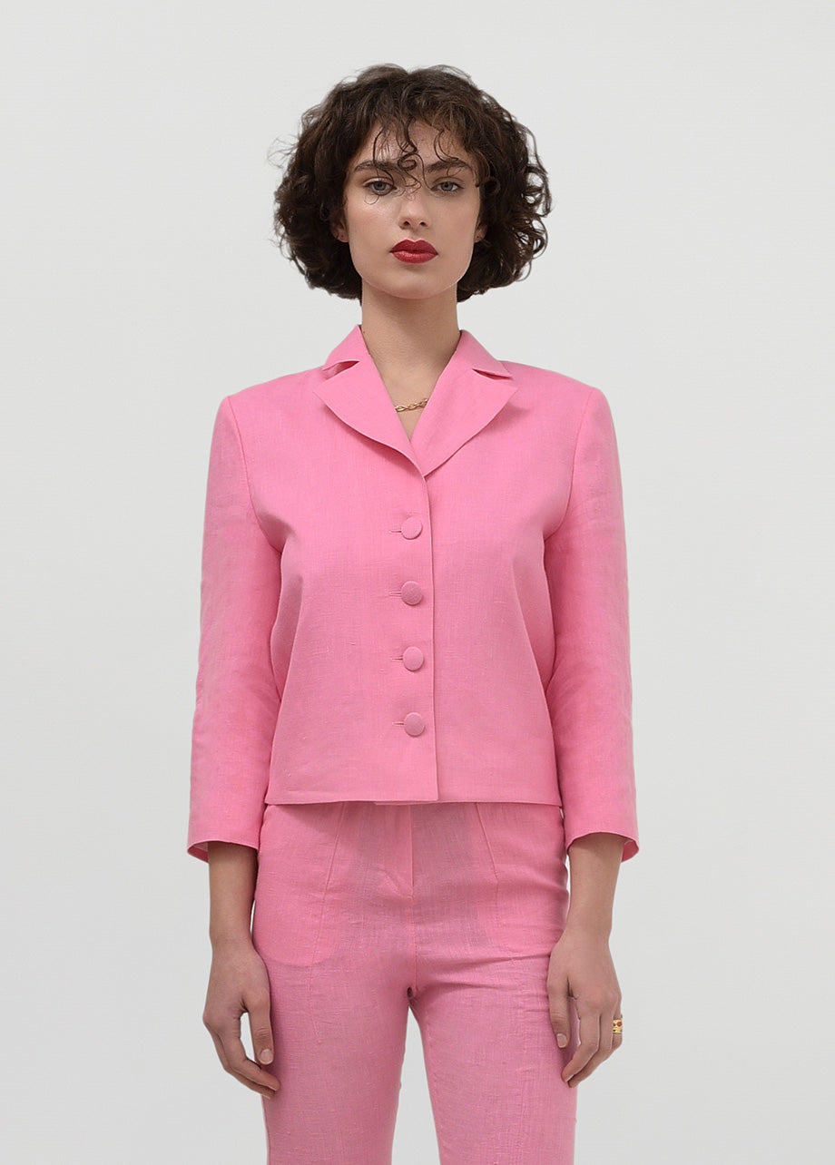 PINK LINEN BLAZER