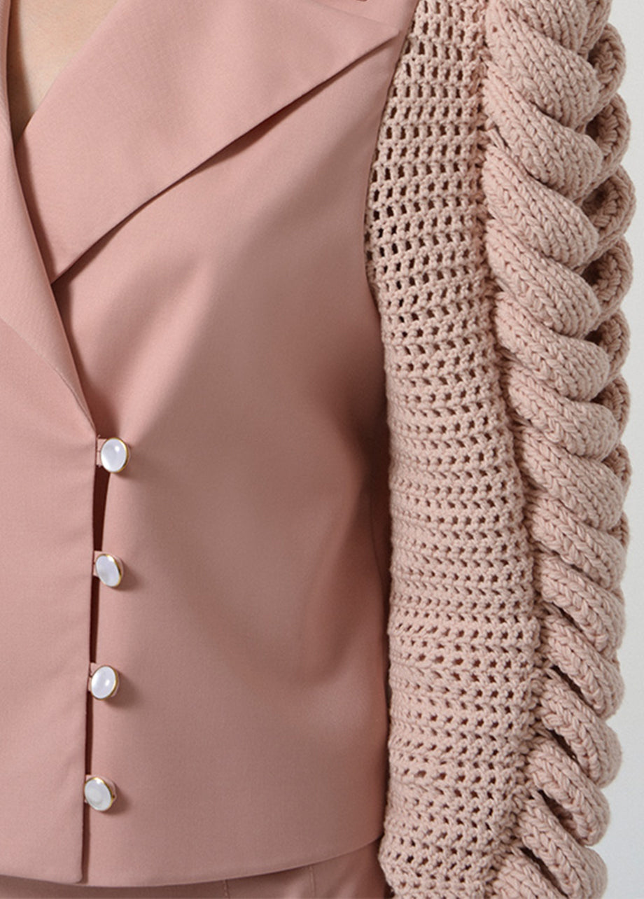 COR DE ROSA STATEMENT SLEEVES BLAZER