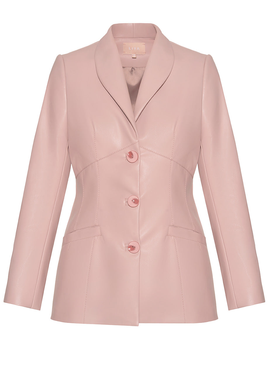 PINK LEATHER BLAZER