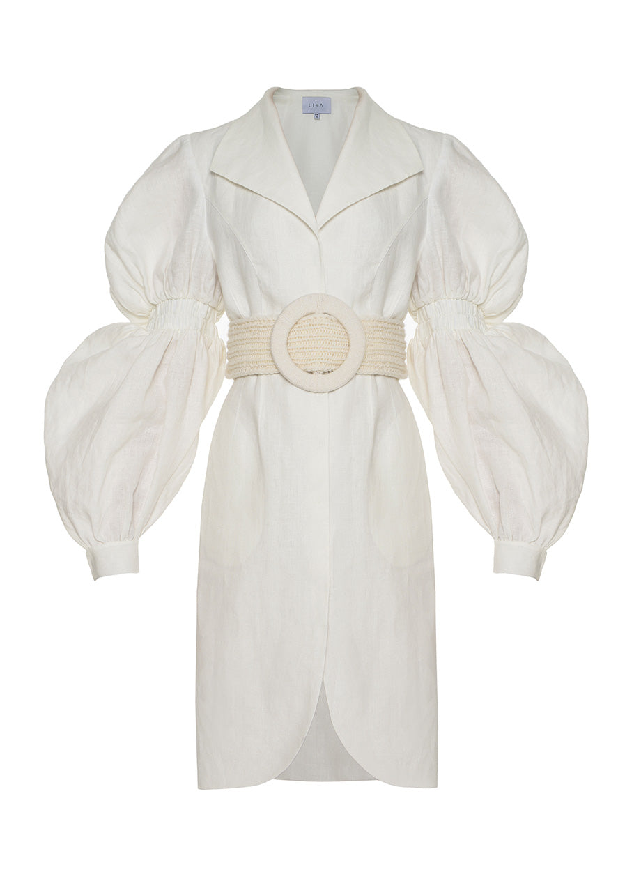 BLANCA DRESS WITH KNITTED BELT