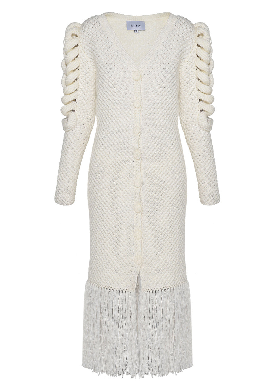 IVORY FRINGE DRESS