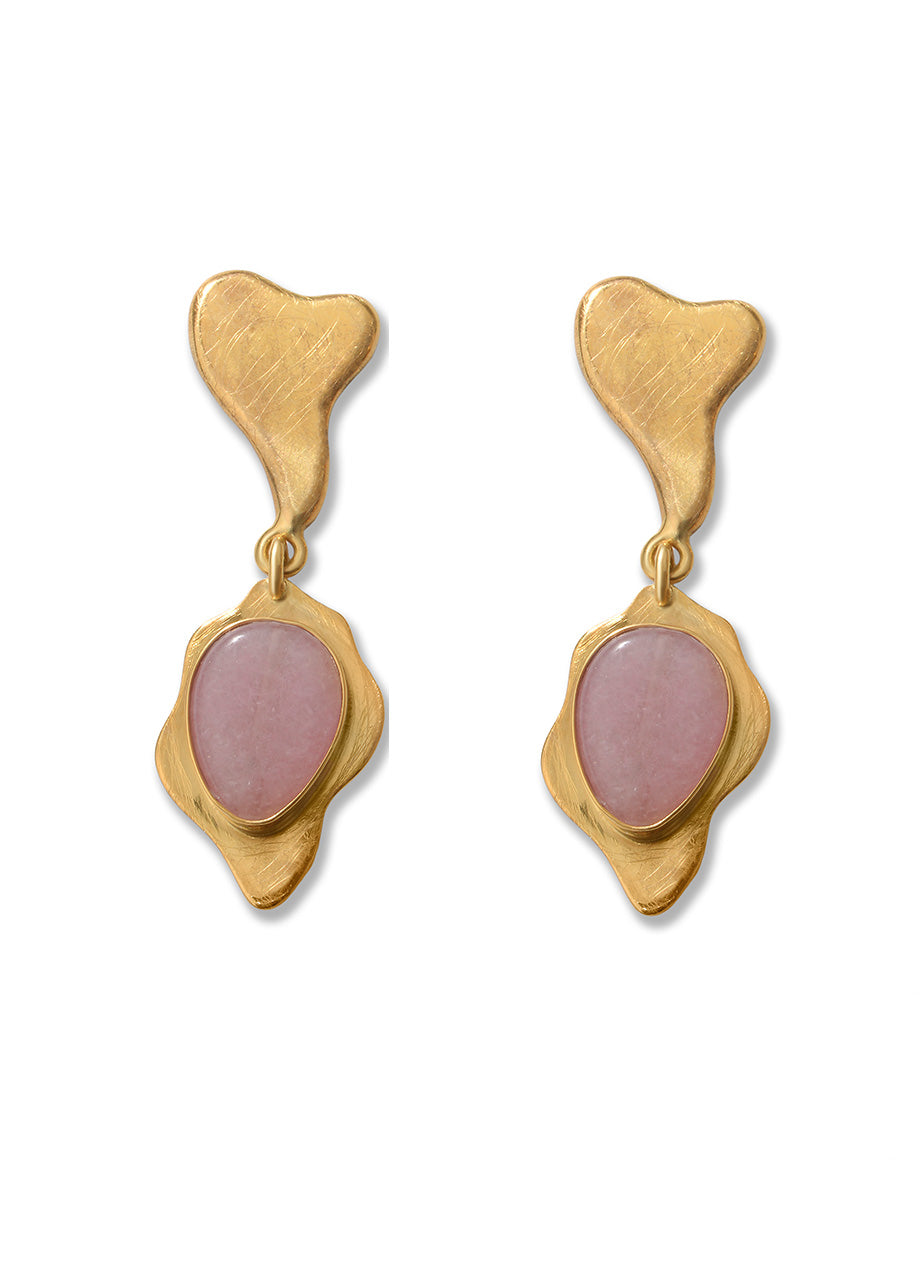 PINK QUARTZ DROP EARRINGS