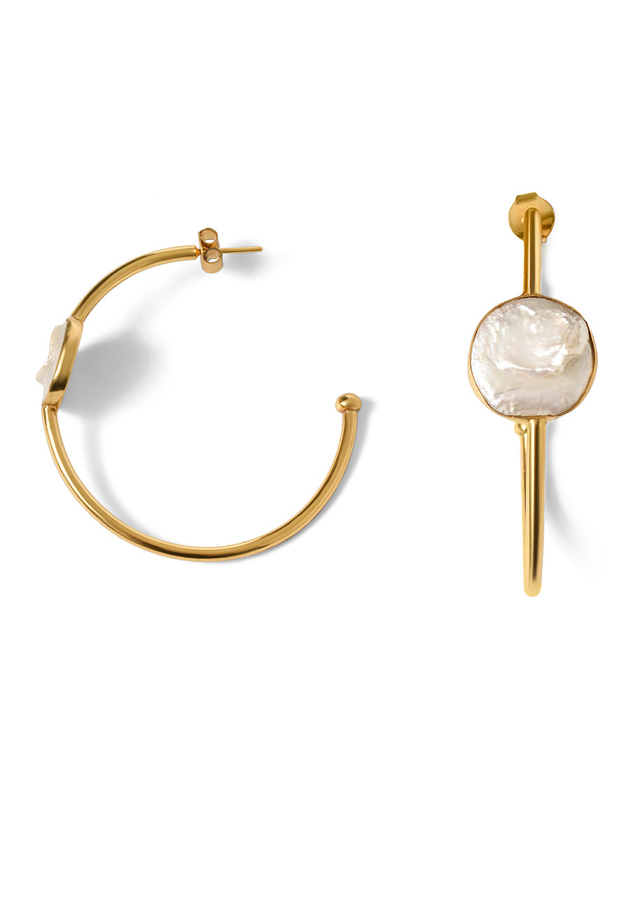 COTTON BUD HOOP EARRINGS