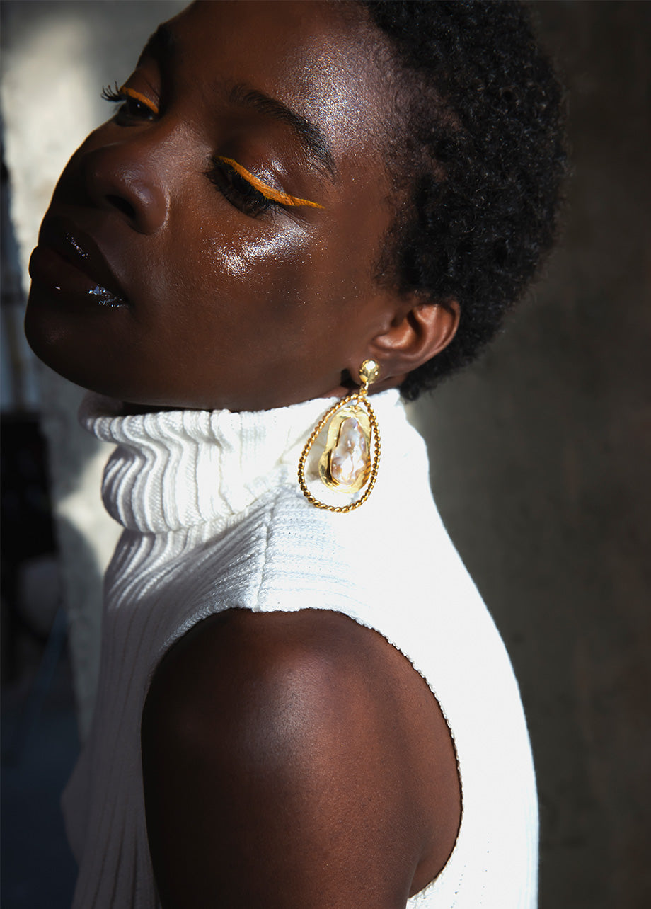BRAIDED PEARL EARRINGS