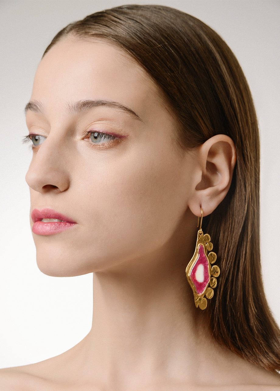 PINK LIZARD EARRINGS