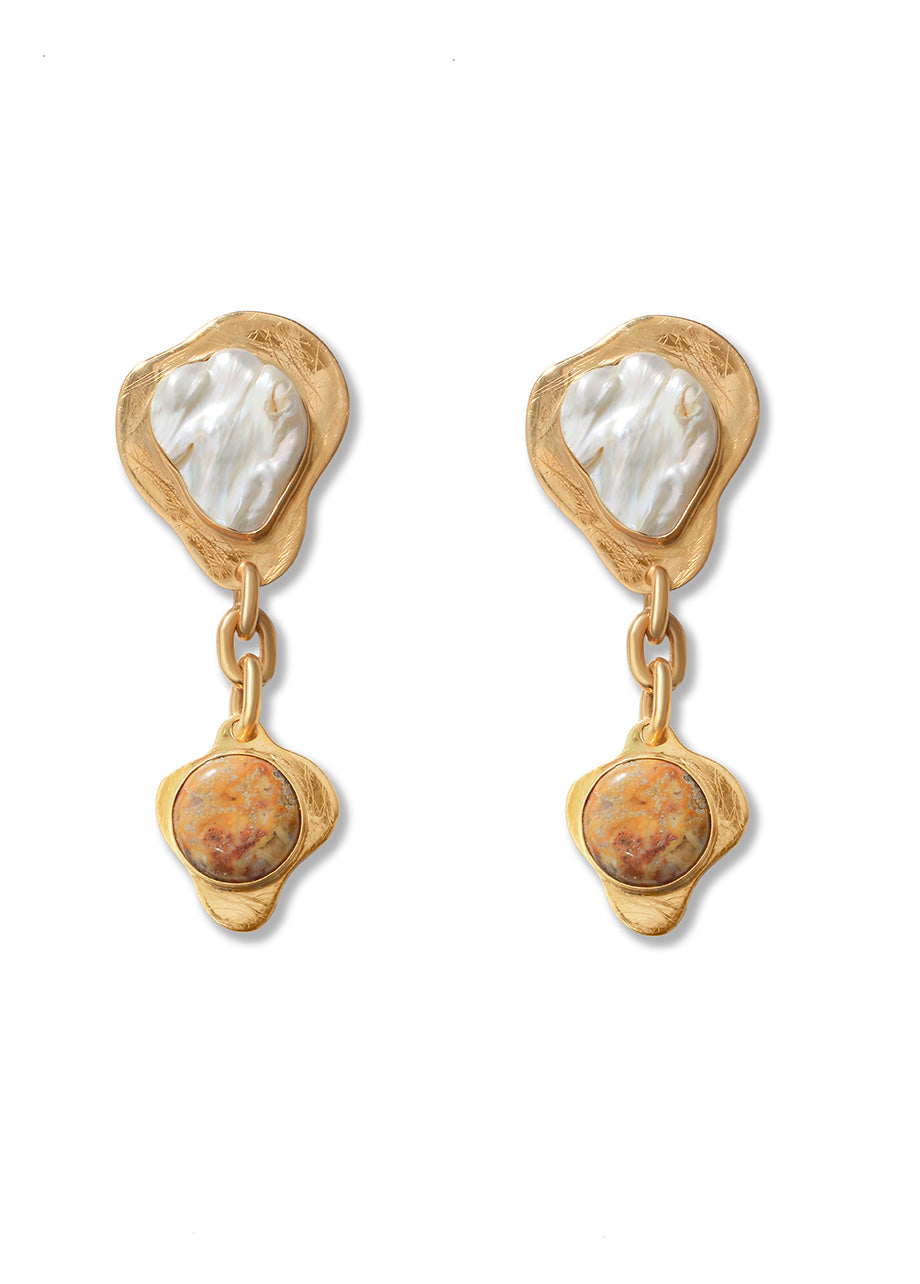 TIGER EYE DROP EARRINGS