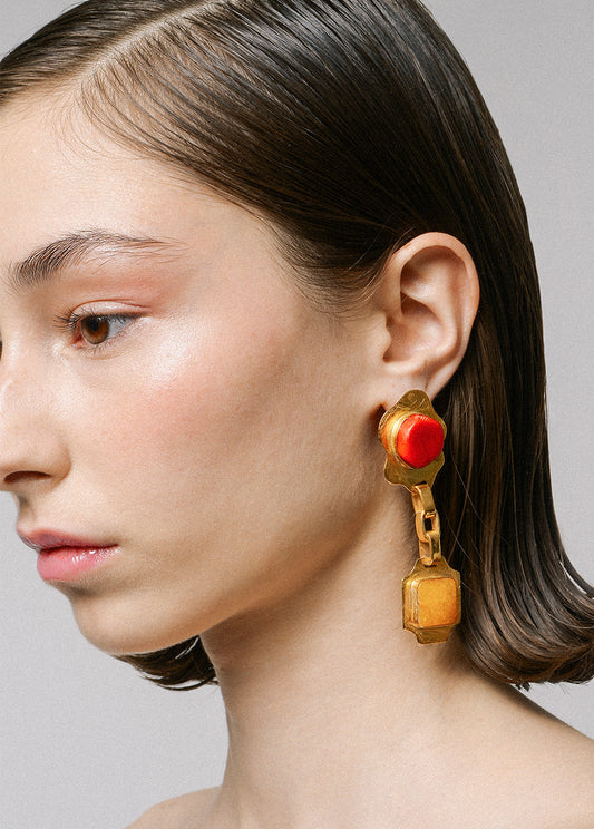 CARNELIAN AGATE DROP EARRINGS