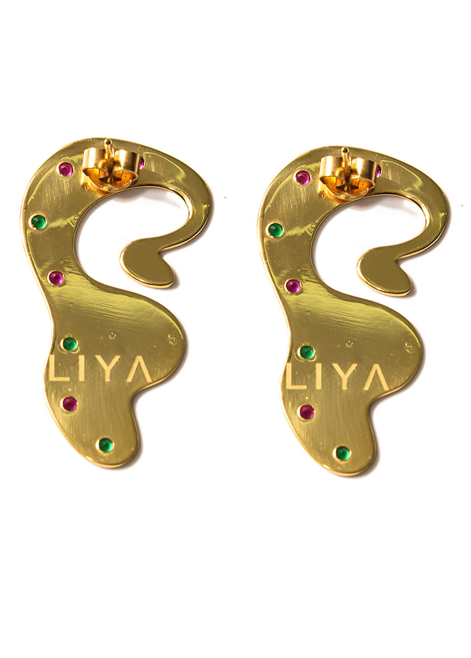 CRYSTAL CURLY EARRINGS