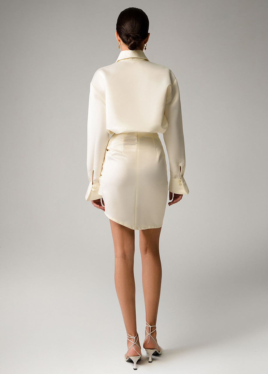 IVORY RUCHED SKIRT