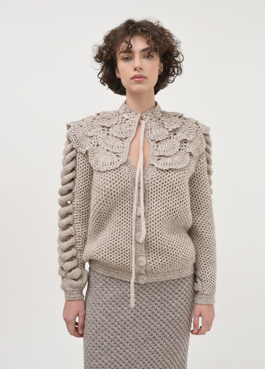 WOOL CREAM CARDIGAN