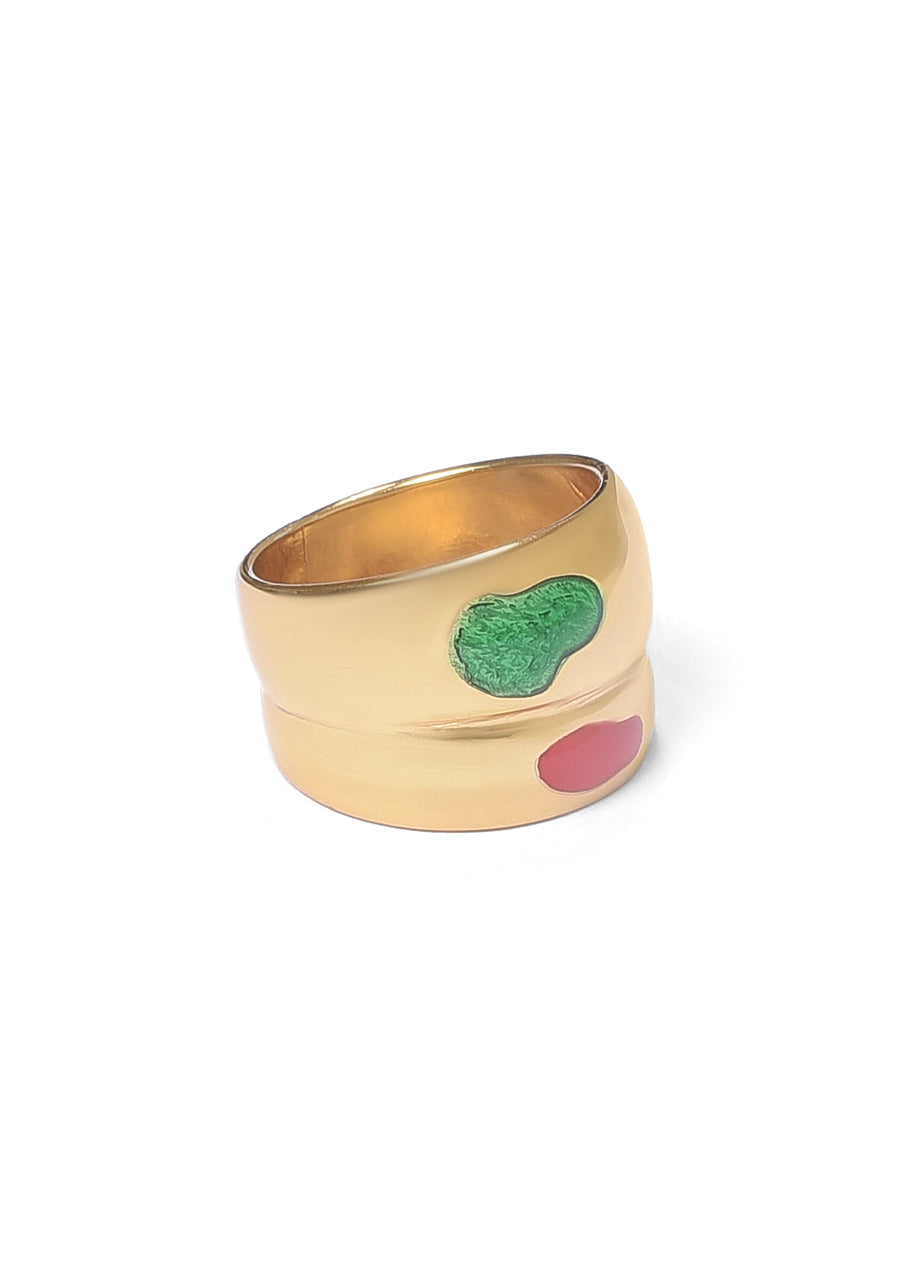 ENAMEL GREEN RING