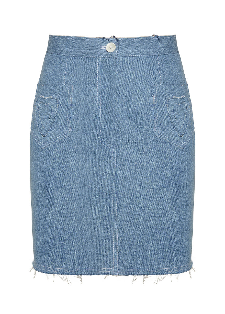 HEARTS DENIM SKIRT