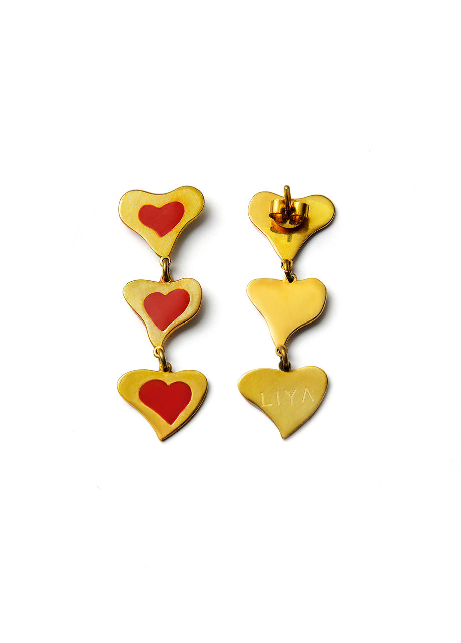 TRIPLE HEART EARRINGS