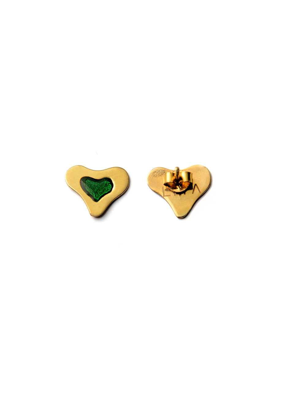 GREEN HEART EARRINGS