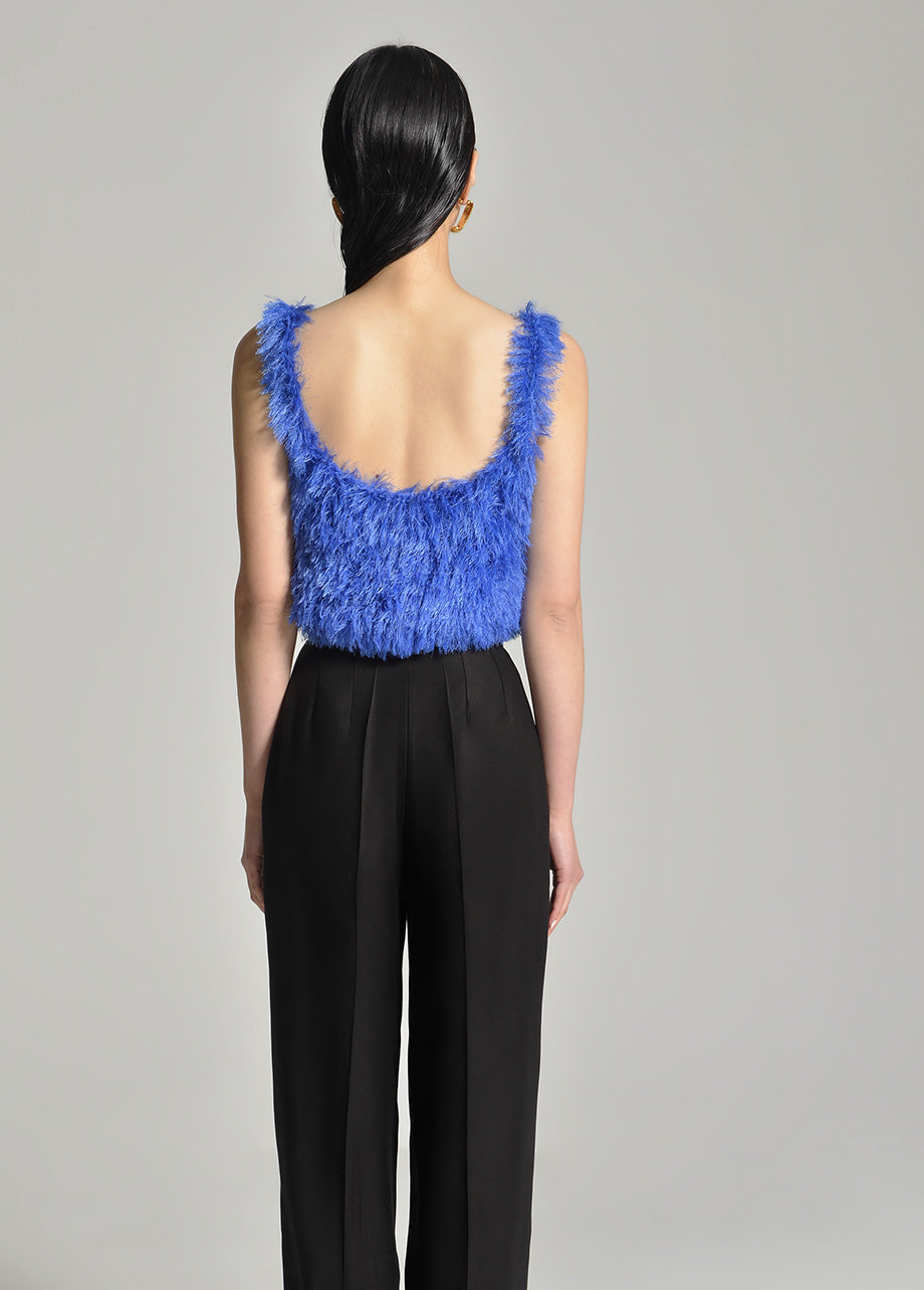 BLUE FLUFFY TOP
