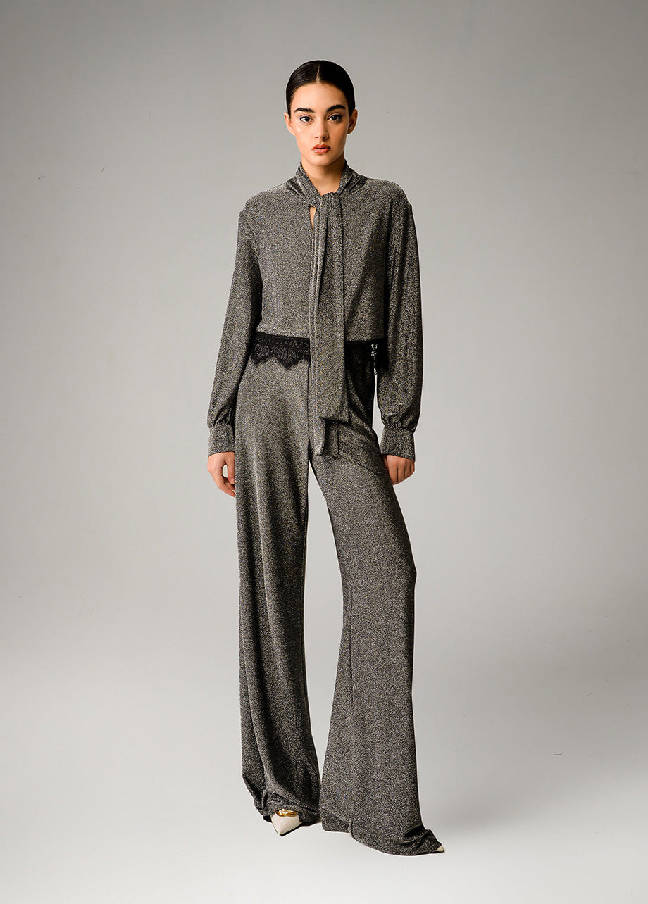 SILVER FLARE PANTS