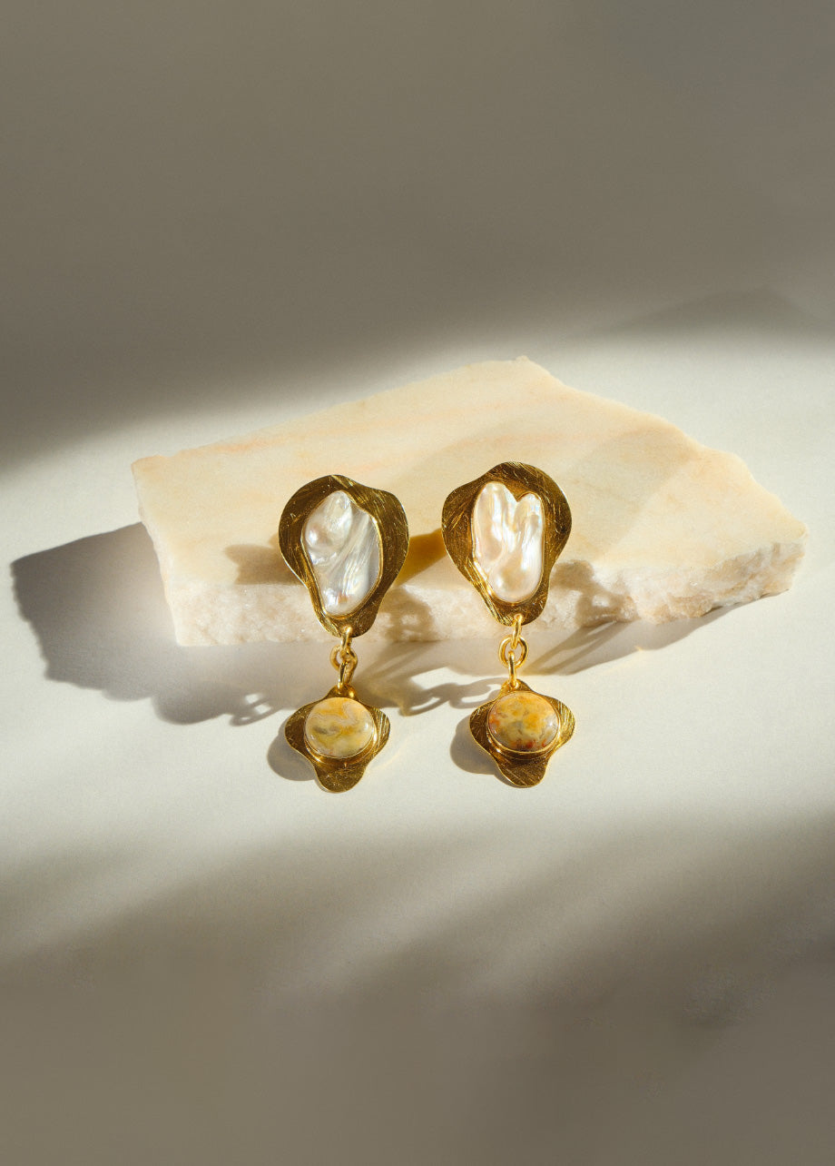 TIGER EYE DROP EARRINGS