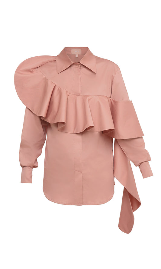 ASYMMETRIC FLOUNCE SHIRT