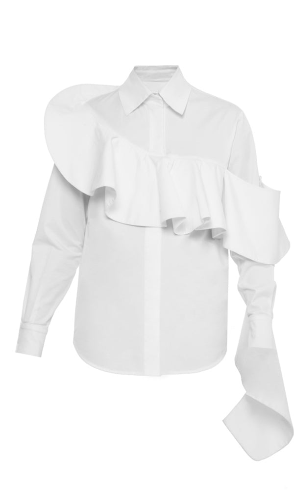 ASYMMETRIC FLOUNCE SHIRT
