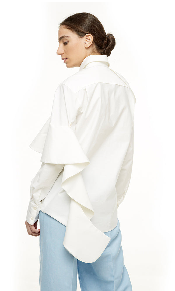 ASYMMETRIC FLOUNCE SHIRT