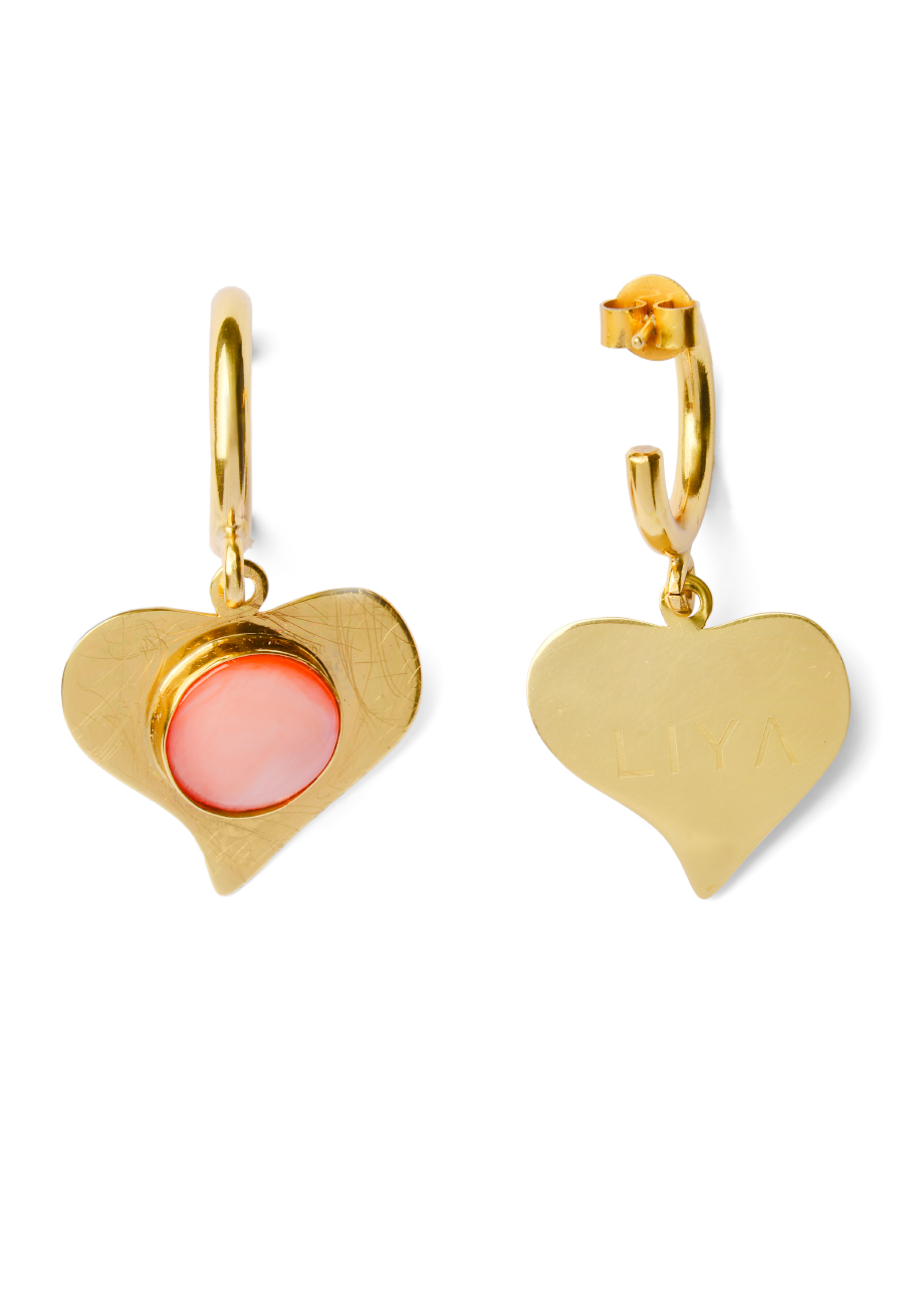 SADAF HEART EARRINGS