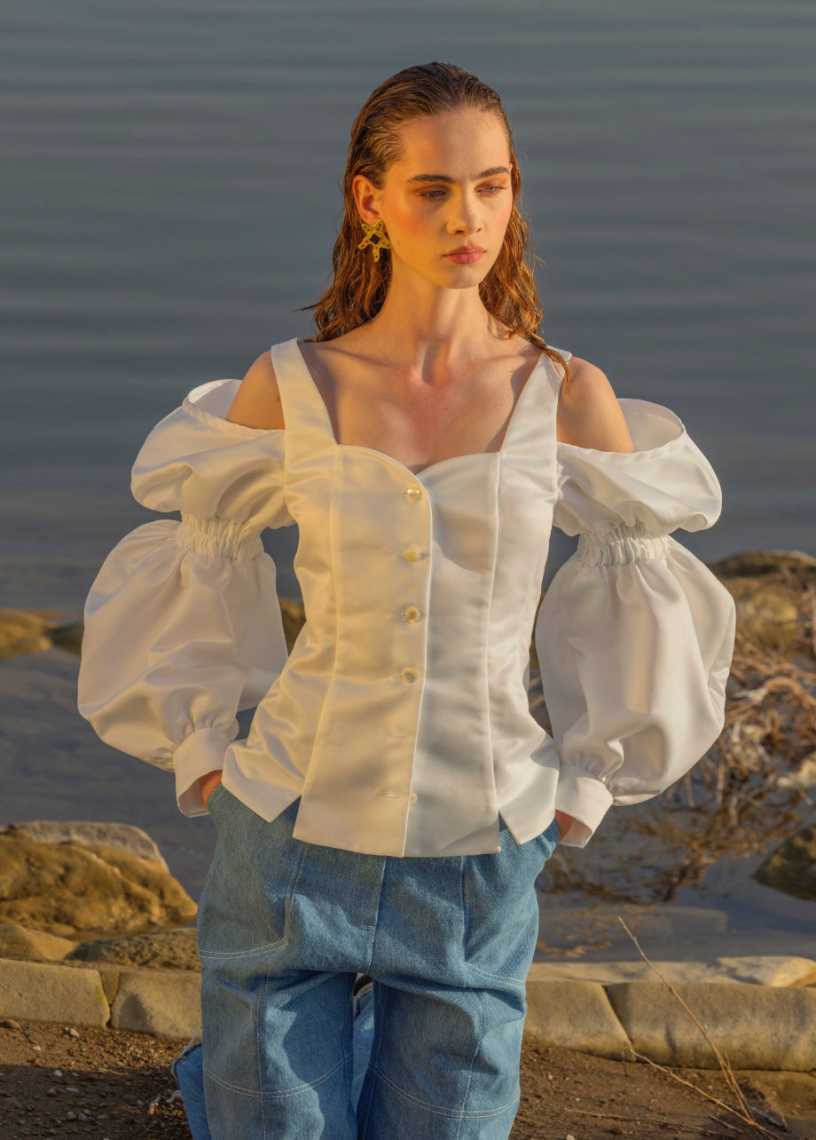 RUFFLE SLEEVES SHIRT