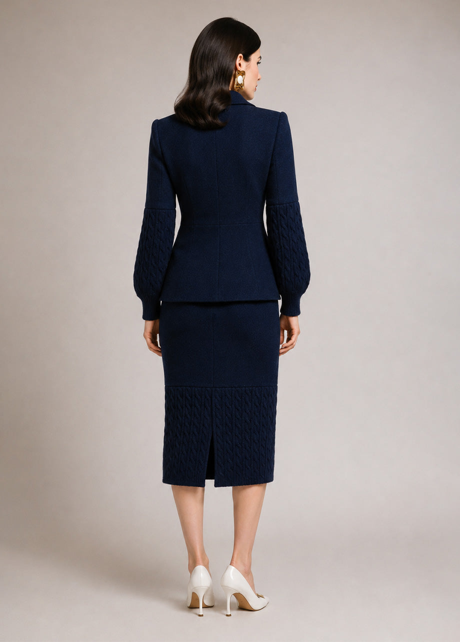 NAVY KNIT SKIRT