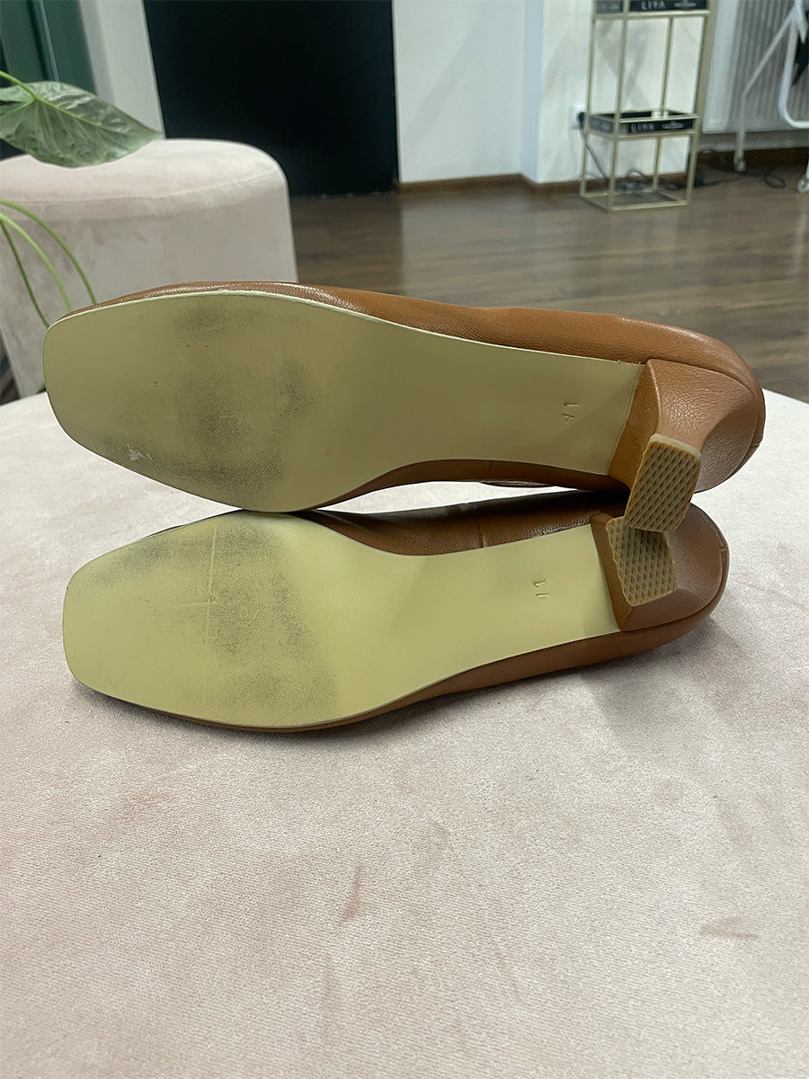 LEATHER MIDI HEELS SHOES